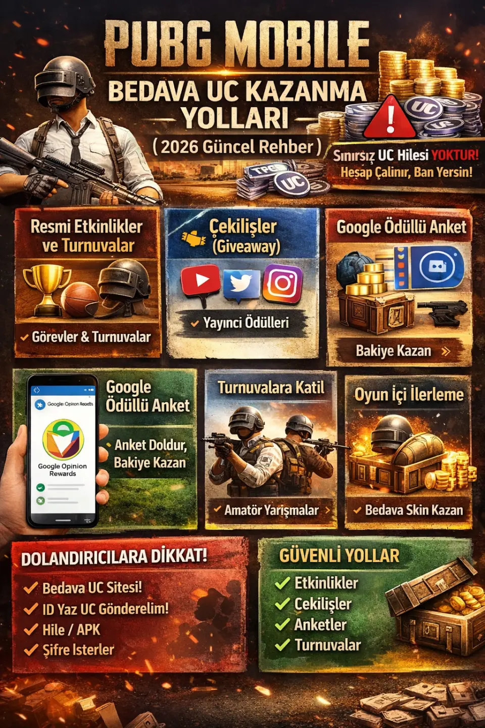 PUBG Mobile Bedava UC Kazanma Yolları (2026 Güncel Rehber)
